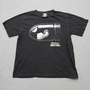 Y2K Super Mario Bros T-Shirt Men's Large Black Bullet Bill Nintendo Promo 2009